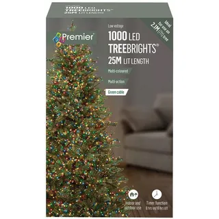 1000 LED Mehrfarbig Christbaum Lichter & Timer 30m Innen/Außen Dekoration