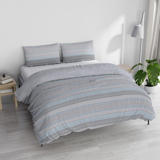 Italian Bed Linen Athena Bettwäsche-Set, 100% Baumwolle, Hellblau, Doppelbett