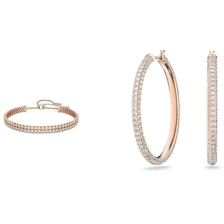 Swarovski Stone Kreolen, Rosa, Roségold-Legierungsschicht & Subtle Armband, Weiss, Roségold-Legierungsschicht