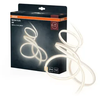 Osram Neon Flex dekorative Outdoor-LED-Strips warmweiß 3m aus Silikon, IP44-Schutz, indirekte und direkte Beleuchtung für Garten und Balkon
