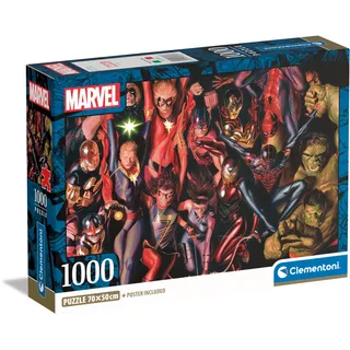 CLEMENTONI Marvel Puzzle 1000 Teile Erwachsene - Puzzle Erwachsene in 70 x 50 cm - Clementoni 39857