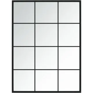 vidaXL Wandspiegel Schwarz 80x60 cm Metall - Schwarz