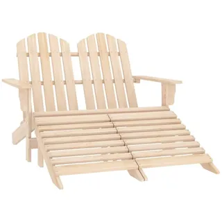 vidaXL Adirondack-Gartenbank 2-Sitzer mit Fußteil Tannenholz - Braun