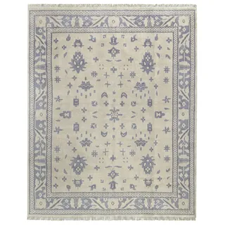 HAMID - Moderner Ushak-Wollteppich, Wohnzimmerteppich für Schlafzimmer, Wohnzimmer, Beige (250 x 200 cm)