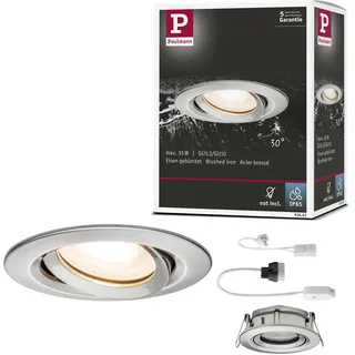Paulmann Einbauleuchte Nova Plus schwenkbar IP65 rund 93mm 30° GU5,3 / GU10 max. 35W Eisen