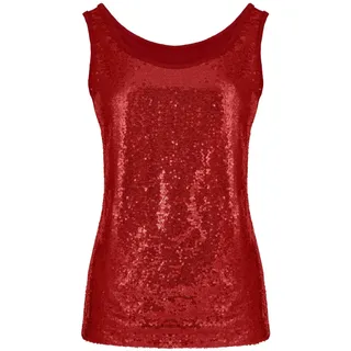 Damen Glitzer Oberteile Ärmellos Pailletten Tank Top Bluse Elegant Festlich T Shirt Sexy Trägershirt Weste Glitzertop Tunika Tops Party Oberteil Tanktops Träger-Tops Frauen