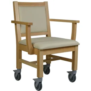 Devita Stuhl mit Rollen für Schwergewichtige Max XXL Express 67 cm Sitzbreite 1 St beige