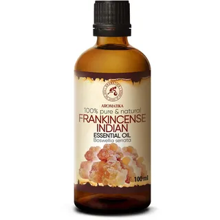 Weihrauchöl 100ml - Indisch - Boswellia Serrata - Weihrauch Öl - Olibanum Öl - Ätherische Öle für Glatte Haut - Aromatherapie - Duftlampe - Aroma Diffuser - Ruhiger Schlaf - Öl Relax