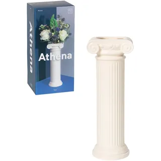 DOIY - Moderne dekorative Vase - Athena Ionische Säule Design - Aus Keramik - Blumenvase - Dekorative Vase - Weiß - 9,2x8x25 cm - 9,2x8x25 cm