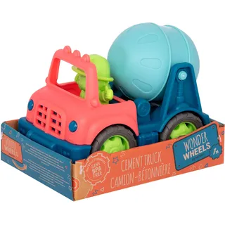 Babymask Battat – Betonmischer LKW mit Figur – Zementmischer Lastwagen Indoor und Outdoor – Kinder Sandspielzeug, Sandkasten Auto – Spielzeug Fahrzeug für Mädchen und Jungen – ab 1 Jahr – Zementmischer