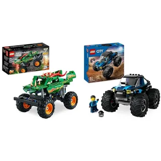 LEGO Technic Monster Jam Dragon, Monster Truck-Spielzeug & City Blauer Monstertruck, Offroad-Auto-Spielzeug