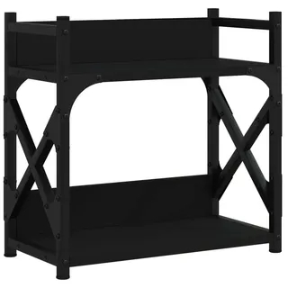 Druckerständer 2 Ablagen Schwarz 40x20x40 cm Holzwerkstoff - Schwarz