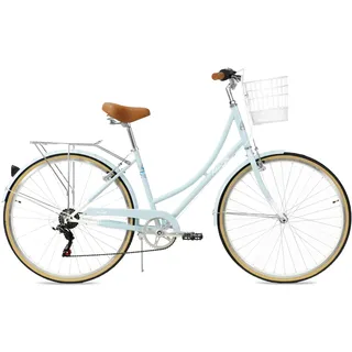 FabricBike Step City Lady's Step Through Urban Bike 7 Speed (Sky Blue + Korb)