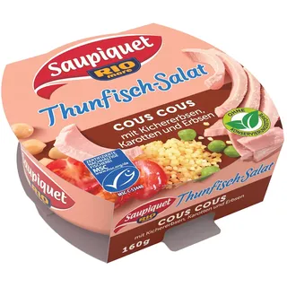 saupiquet Rio Mare Thunfisch-Salat Cous Cous, MSC zertifiziert, Fix und fertig zubereitet, Ideal für unterwegs, 160g