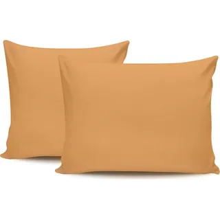 L'Essentiel Linge de Maison, Tonne Orage - 25, Kissenbezug-Set (2 Stück) (FR), 100 % BAUMWOLLE RANFORCE, Orange, 60 x 60 cm - Orange