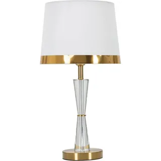Tischlampe Arriccio, Schreibtischleuchte, Büroleuchte, Arbeitslampe, 30x30 h56 cm, Weiß und Gold - Weiß