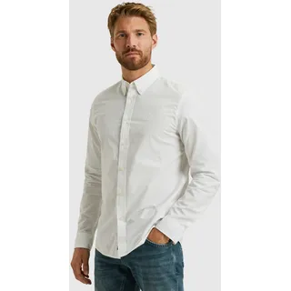 Langarmhemd PME LEGEND, Herren, Gr. M, N-Gr, hellweiß, Web, Obermaterial: 97% Baumwolle, 3% Elasthan, unifarben, regular fit normal, Manschette, Hemden Langarmhemd, mit Manschetten