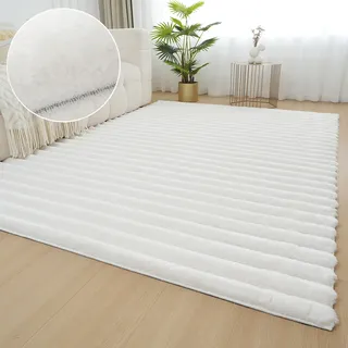 OTTO home Teppich »Melanie, Kunstfellteppich, besonders weich, Hoch-Tief-Effekt« rechteckig 28 mm Höhe Kaninchenfell Optik, Wohnzimmer, Schlafzimmer, auch als Läufer,