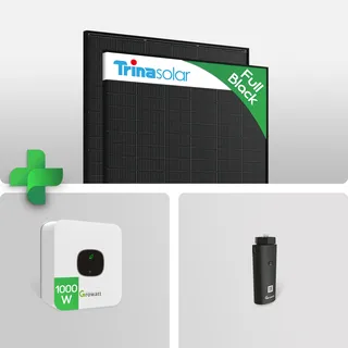 1740wp Balkonkraftwerk SET |  Trina Solar 435W Full Black | MIC1000TL-X