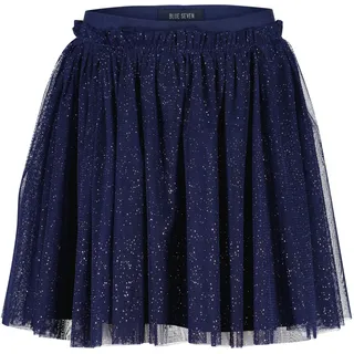 Tüllrock BLUE SEVEN, Mädchen, Gr. 110, ultramarin, Jersey, Obermaterial: 100% Baumwolle, Glitzermuster, bedruckt, Basic knieumspielend, Röcke Tüllrock, in Midi-Länge