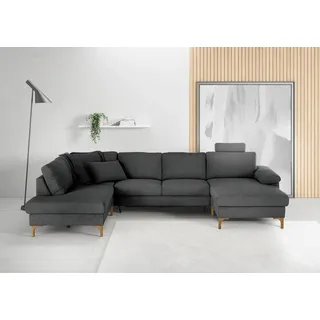 Candy Wohnlandschaft Polyester 2-Sitzer Schwarz