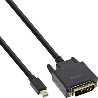 InLine Mini DisplayPort zu DVI Kabel 0,5 m Schwarz