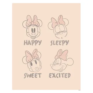 Komar Bild "Minnie Pink Emotions" Disney 1 Stk. tlg. Wandbild zur Dekoration im Kinderzimmer - ohne Rahmen, farbe bild(er): rosa, schwarz, weiß