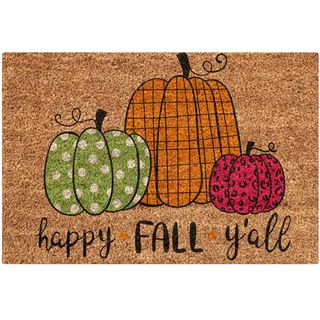 Thanksgiving Herbst Willkommen Fußmatte Bodenmatte Erntedankfest Fußmatte Kürbis Dekorative Thanksgiving Türmatte Deko Rutschfeste Fußmatte Haustürmatte für Drinnen und Draußen 60 × 40 (D-1, One Size)