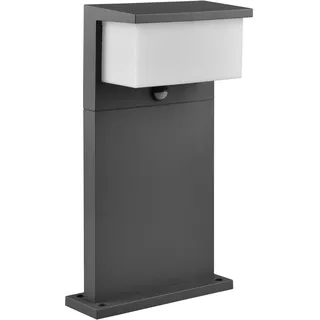 Trio Leuchten LED Außen Wegeleuchte Nestos 540969142, Aluminium Druckguss Anthrazit, Schirm Kunststoff Weiß, inkl. 13 Watt LED, Bewegungssensor