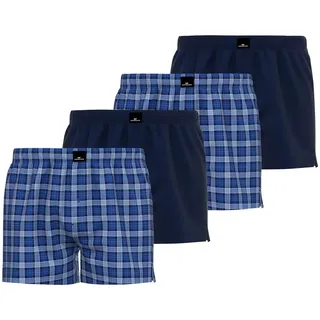 GÖTZBURG Webboxer "Web-Boxershorts 4er Pack", blau, weiß