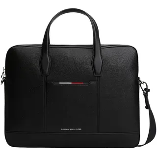Tommy Hilfiger Herren Laptoptasche Central Slim Genarbtes Finish, Schwarz (Black), Einheitsgröße