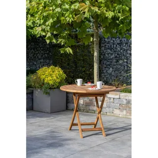 Gardenson Gartentisch , Teakfarben , Holz , Teakholz , rund , eckig , 75 cm , klappbar, platzsparend , Holzmöbel, Holztische, Gartentische Holz