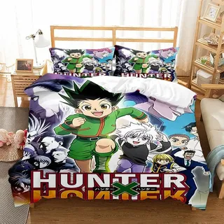 3tlg. Anime Hunter x Hunter 3D Druck Bettbezug Set Kinder Bettwäsche Kissenbezug - Gon Freecss T03 - 200 x 200cm