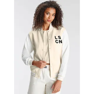 LSCN by LASCANA Sweatjacke, im College Stil, Loungeanzug, beige