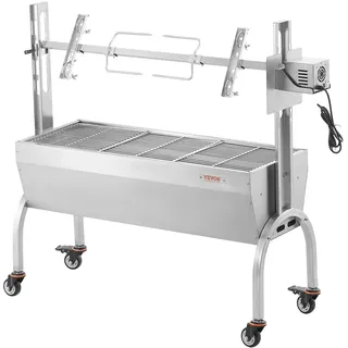 Drahtspieß - Drehspieß - Braten-Spieß - Grill für Barbecue - Edelstahl - 52W Motor - Tragfähigkeit: 90 kg
