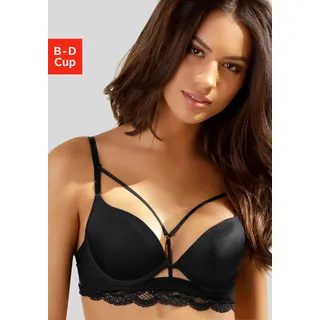 T-Shirt-BH LASCANA "Guilietta", Damen, Gr. 75, Cup D, schwarz, Microtouch, Obermaterial: 60% Polyamid, 35% Polyester, 5% Elasthan, BHs T-Shirt-BH, mit Schale, sexy Dessous