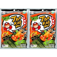 Tao Kae Noi Crispy Seaweed Snack Tom Yum Goong, Algensnack mit Garnelengeschmack, 32 g (Packung mit 2)
