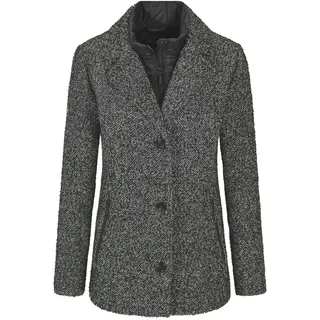 GOLDNER Kurzjacke "Moderne Wolljacke mit Steppeinsatz" Mit Steppeinsatz, schwarz, weiß, gemustert