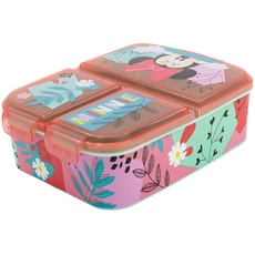 Premium Brotdose MINNIE MOUSE BEING MORE MINNIE Lunchbox mit 3 Fächern, Bento Brotbox für Kinder - ideal für Schule, Kindergarten oder Freizeit