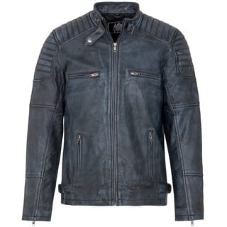 URBAN 5884 Men's RALF, Lederjacke Herren Echtleder Weich und Strapazierfähig, Denim, 5XL