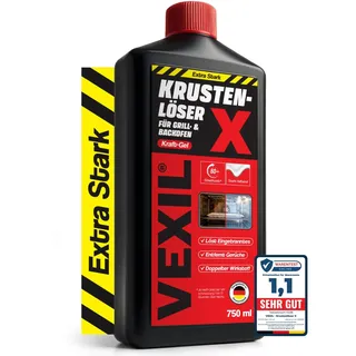 VEXIL Backofenreiniger EXTRA STARK – Doppelter Wirkstoff gegen Eingebranntes – hochkonzentriertes Haftgel – Grillreiniger & Fettlöser – für Backofen, Grill & Herdplatten – 750 ml – Made in Germany