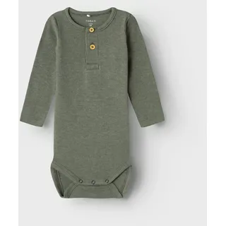 NAME IT Baby - Jungen, Nbmkab Ls Body Noos, Dusty Olive/Detail:melange, 56,