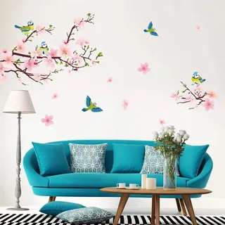 WandSticker4U- Wandtattoo KIRSCHBLÜTE rosa (170x85 cm) I Wandsticker Blumen Kirschblüten japanische Sakura Blumen Aufkleber Frühling I Wanddeko Wohnzimmer Schlafzimmer Küche Bad Flur Möbel Aufkleber