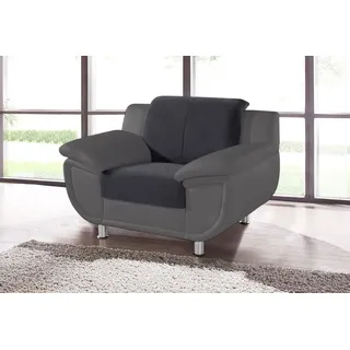 TRENDMANUFAKTUR Sessel »Rondo 3, Loungesessel« wahlweise mit komfortablem Federkern, mit extra breiten Armlehnen, grau