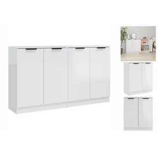 vidaXL Sideboards 2 Stk. Hochglanz-Weiß 60x30x70 cm Holzwerkstoff