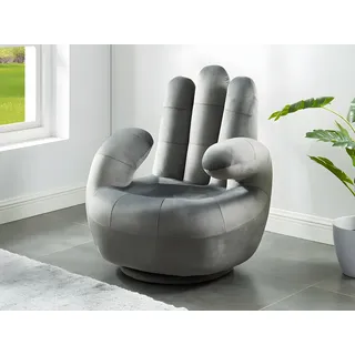 Fingersessel drehbar - Samt - Anthrazit - CATCHY