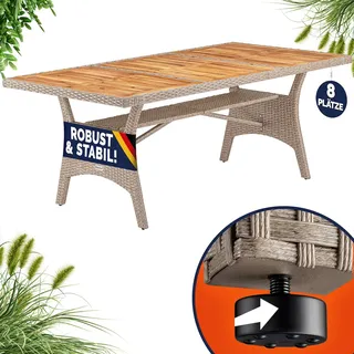 CASARIA Gartentisch 190 x 90 x 74 cm Creme