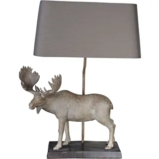Tischlampe Almhütte Elch Figur Tischleuchte Landhaus Lampe Nachttischlampe Alpen