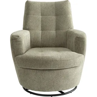 Alina Drehsessel Yuri Chenille 80 x 93 x 92 cm Grün mit Hocker