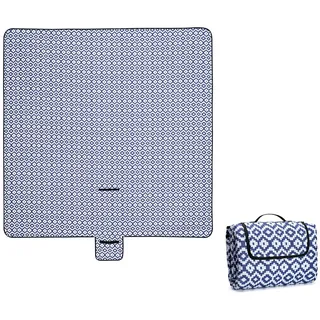 Oak & Tea Picknickdecke Blau/Weiß 200 x 200 cm